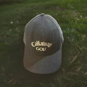 VTG American Needle Callaway Hat Golf USA Made Monochrome Gray Strapback Cap